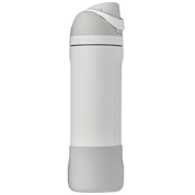 Owala grey silicone bottle boot on white freesip bottle