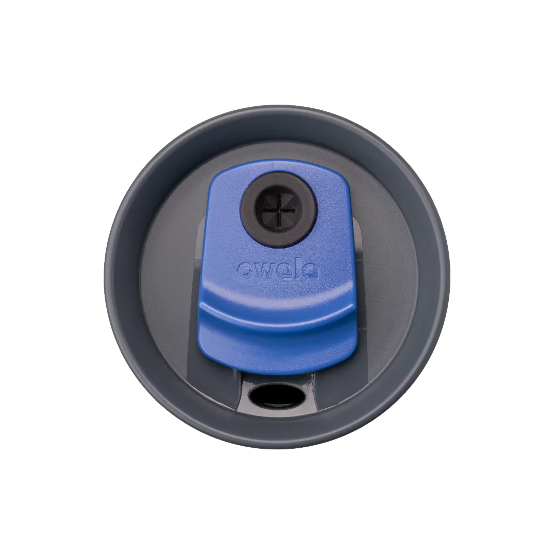 Owala tumbler with removable straw 710ml dark lid close up