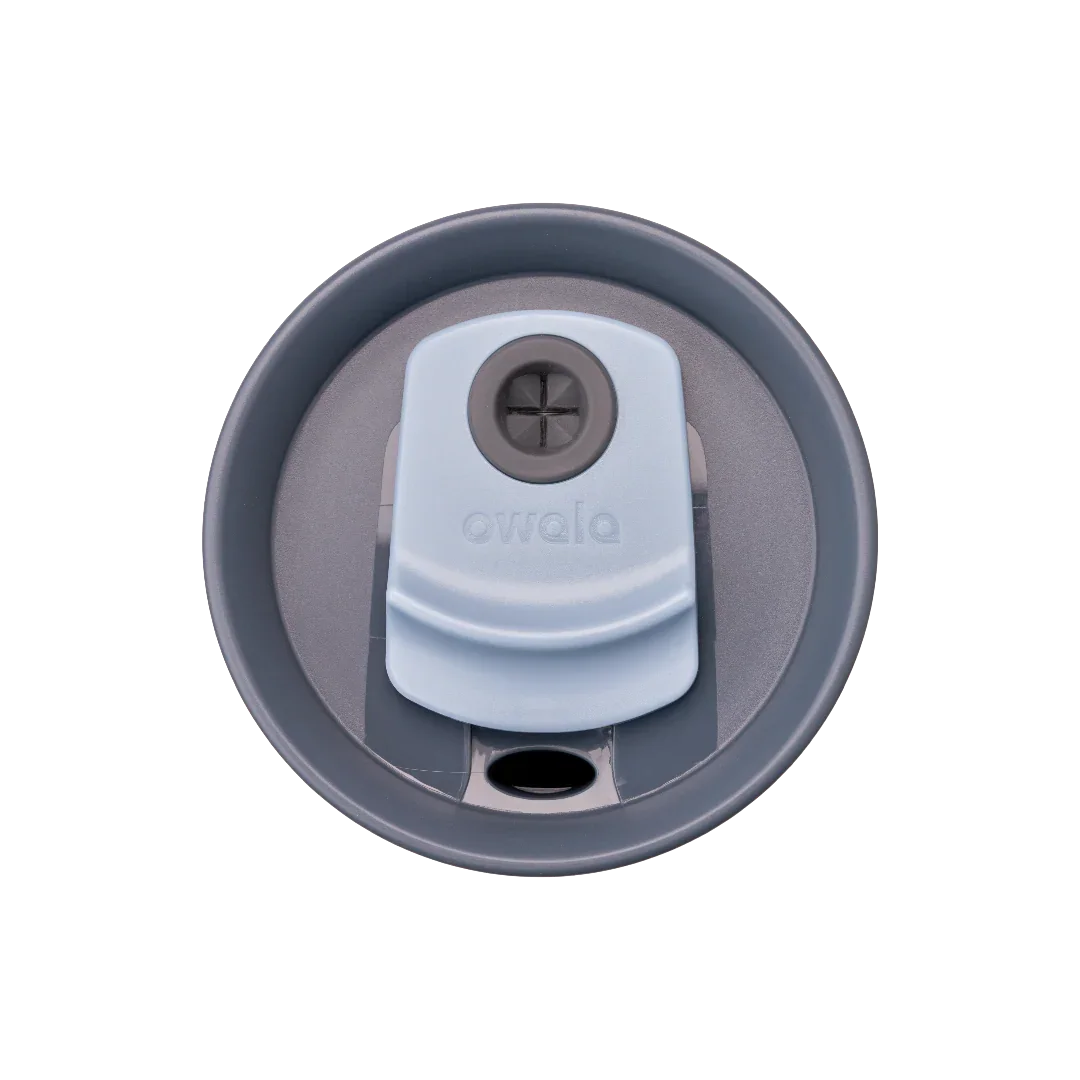 Owala tumbler with removable straw 710ml dark lid close up