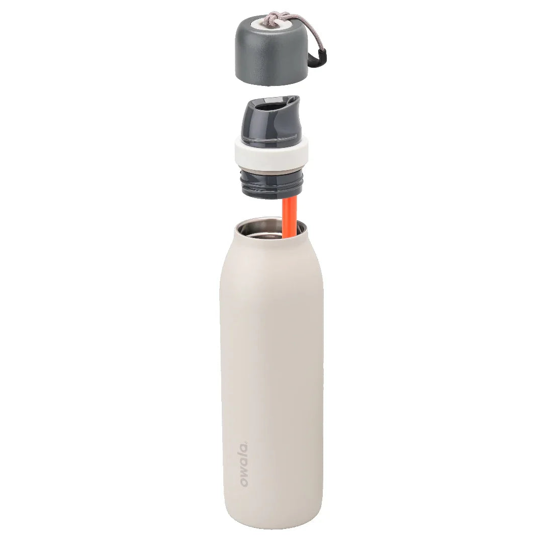 Owala beige freesip twist bottle 535ml with dark lid half off