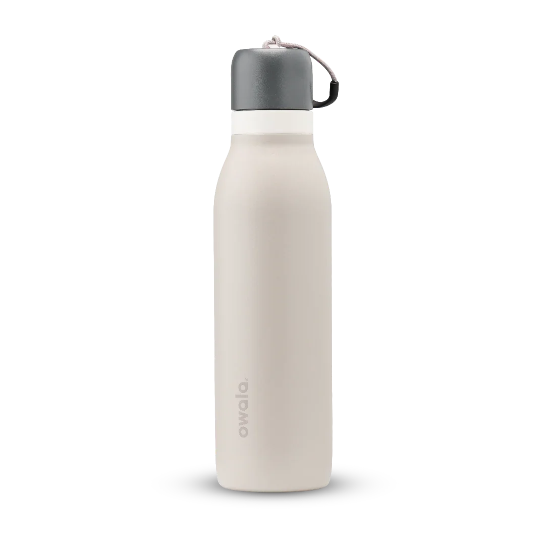 Owala beige freesip twist bottle 535ml with dark lid