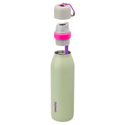 Owala green freesip twist bottle 535ml with light lid half off