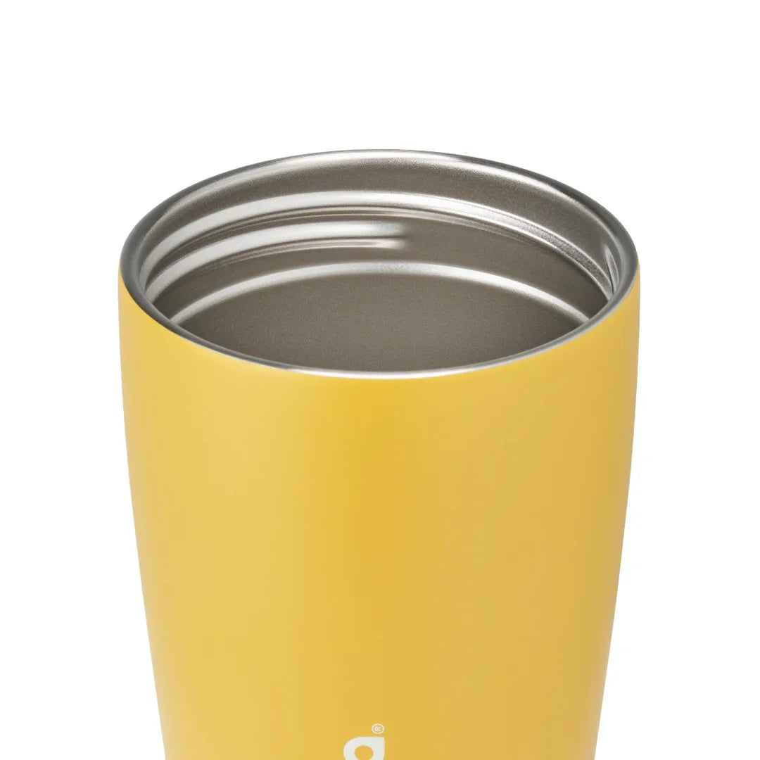 Owala smoothsip slider insulated stainless steel coffee cup 355ml yellow base without lid