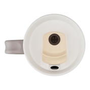 Owala stainless steel insulated tumbler with handle and straw 1185ml beige/sand base with light lid top down view