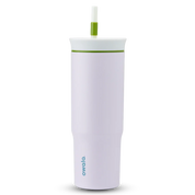 Owala light pink tumbler with removable straw 710ml white lid
