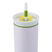 Owala light pink tumbler with removable straw 710ml white lid close up shot of lid