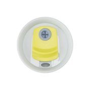 Owala light pink tumbler with removable straw 710ml white lid top down shot