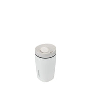 Owala smoothsip slider insulated stainless steel coffee cup 355ml white base with white lid high view