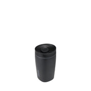 Owala smoothsip slider insulated stainless steel coffee cup 355ml black base with black lid high view