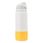 Owala yellow silicone bottle boot on white freesip bottle