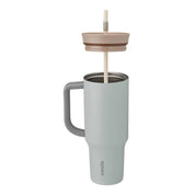 Owala stainless steel insulated tumbler with handle and straw 1185ml light base with beige lid half off