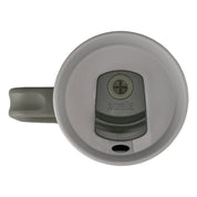 Owala stainless steel insulated tumbler with handle and straw 1185ml dark green base with light lid top down view