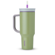 Owala stainless steel insulated tumbler with handle and straw 1185ml green base with light lid