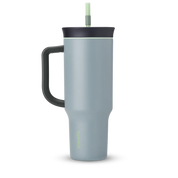 Owala stainless steel insulated tumbler with handle and straw 1185ml light blue base with dark lid