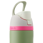 Owala freesip water bottle closed lid with carry handle neo sage - green bottle with pink lid