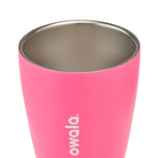 Owala smoothsip insulated stainless steel coffee cup pink base top down view