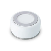 Owala stainless steel white pet bowl bottom view with non slip base