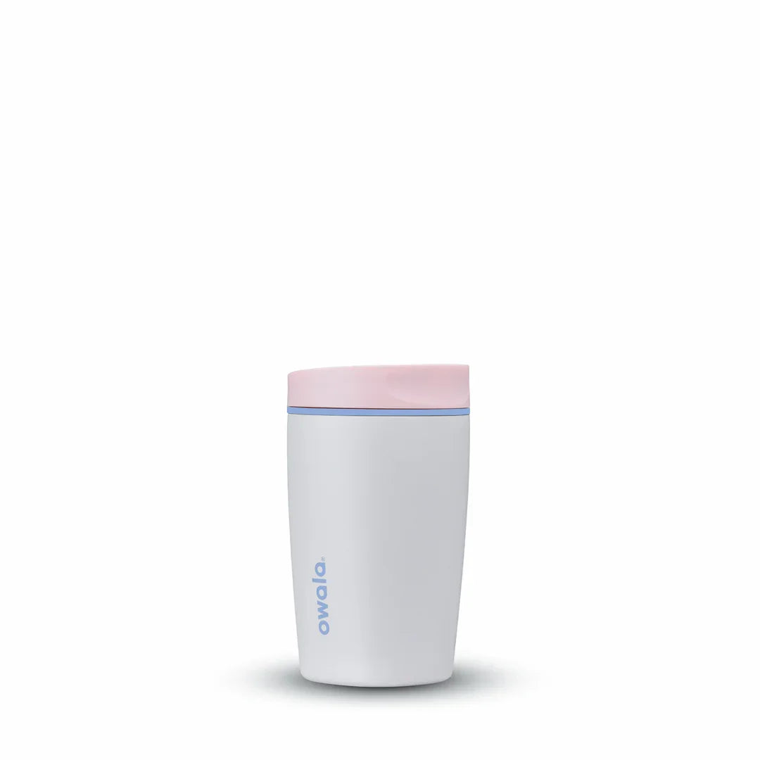 Owala smoothsip slider insulated stainless steel coffee cup 355ml blush pink base with light pink lid