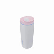 Owala smoothsip slider insulated stainless steel coffee cup 590ml blush pink base with light pink lid high view