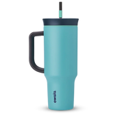 Owala stainless steel insulated tumbler with handle and straw 1185ml bright blue base with dark lid