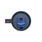 Owala stainless steel insulated tumbler with handle and straw 1185ml bright blue base with dark lid top down view