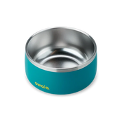Owala stainless steel blue green pet bowl top down view