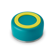 Owala stainless steel blue green pet bowl bottom view with non slip base