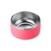 Owala stainless steel pink pet bowl top down view