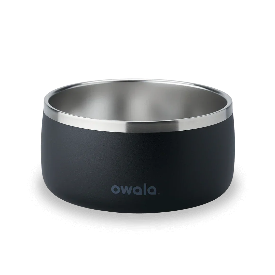 Owala stainless steel black pet bowl