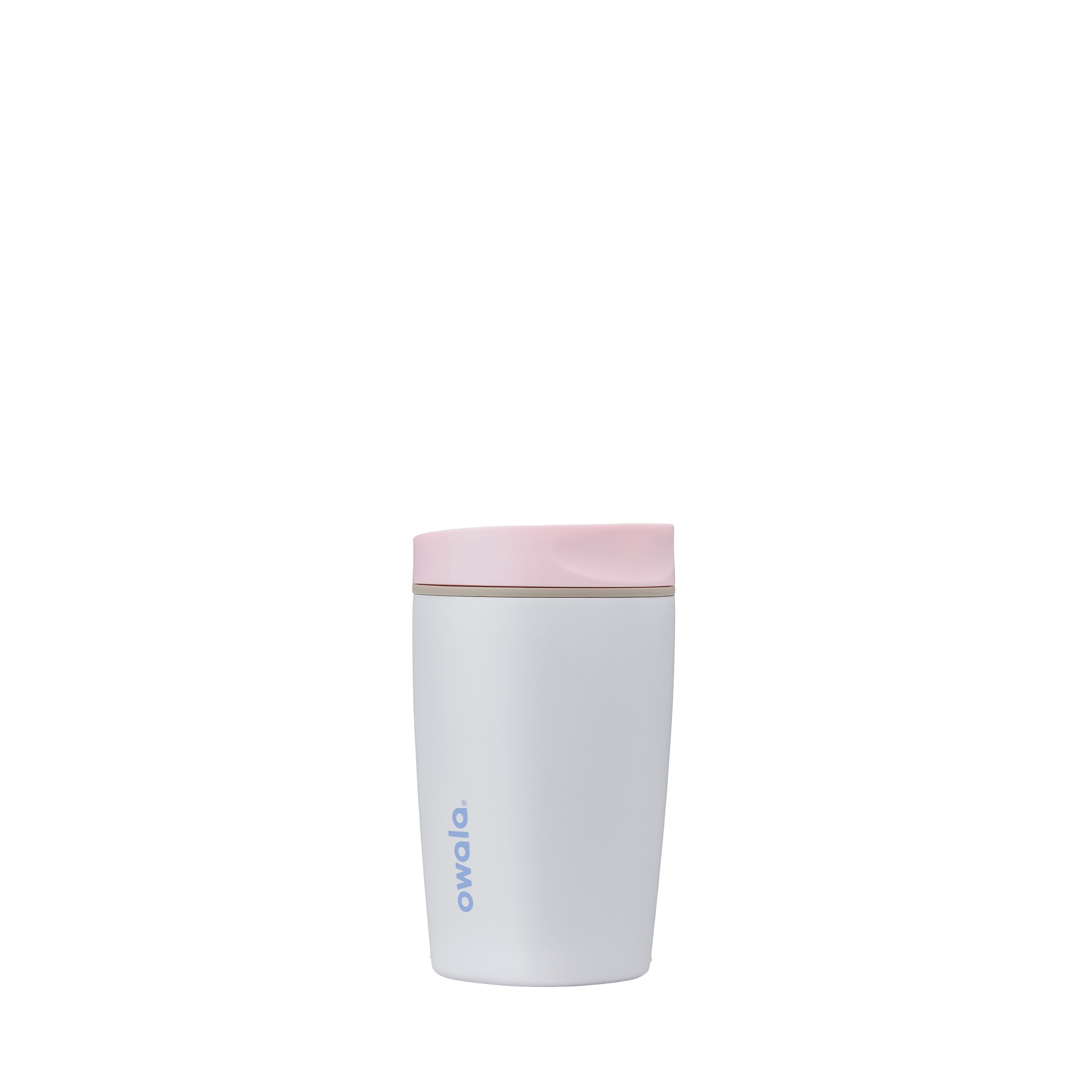 Owala smoothsip slider insulated stainless steel coffee cup 355ml blush pink base with light pink lid