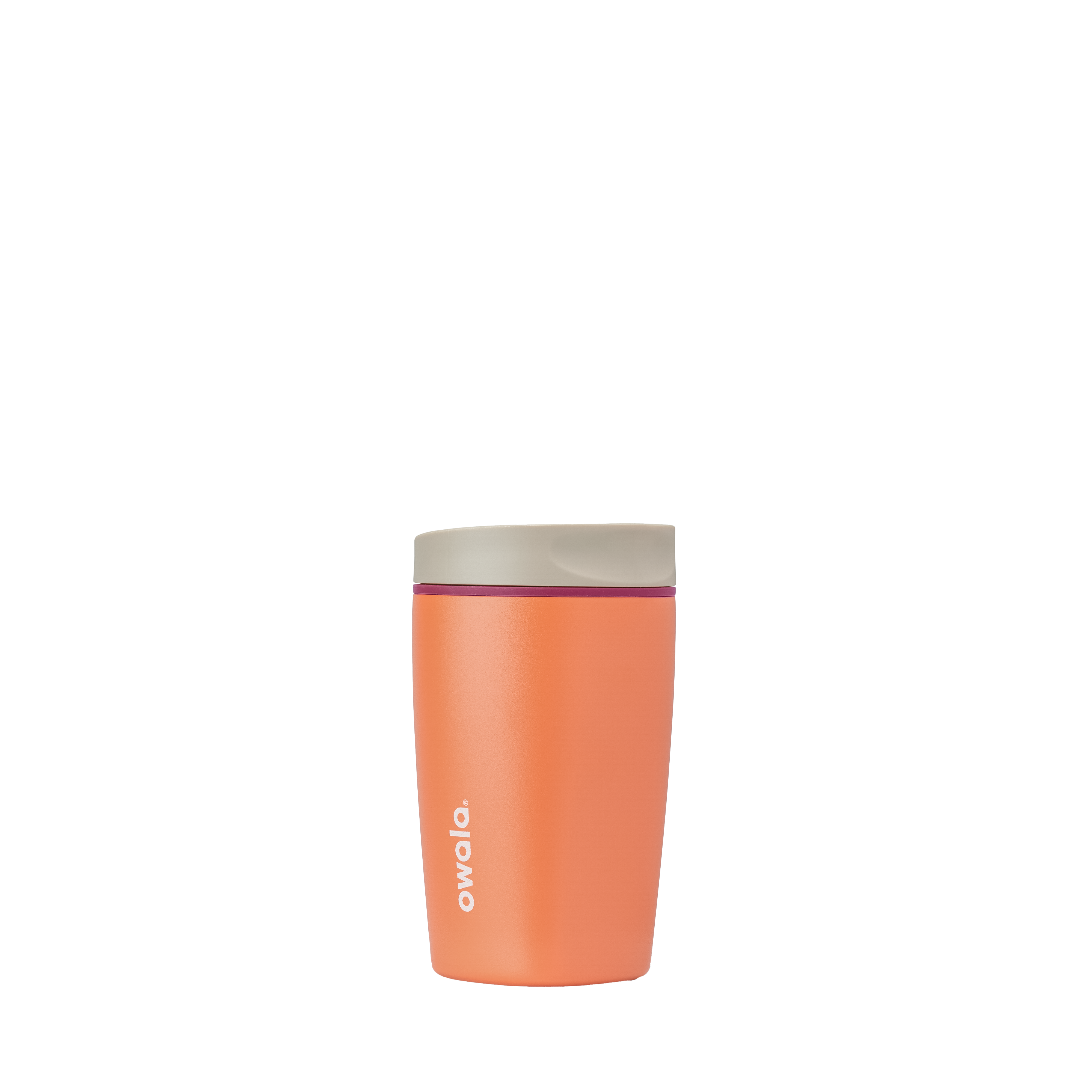 Owala smoothsip slider insulated stainless steel coffee cup 355ml orange  base with light lid