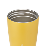 Owala smoothsip slider insulated stainless steel coffee cup 355ml yellow base without lid