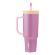Owala stainless steel insulated tumbler with handle and straw 1185ml pink base with light lid