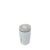 Owala smoothsip slider insulated stainless steel coffee cup 355ml white base with white lid high view