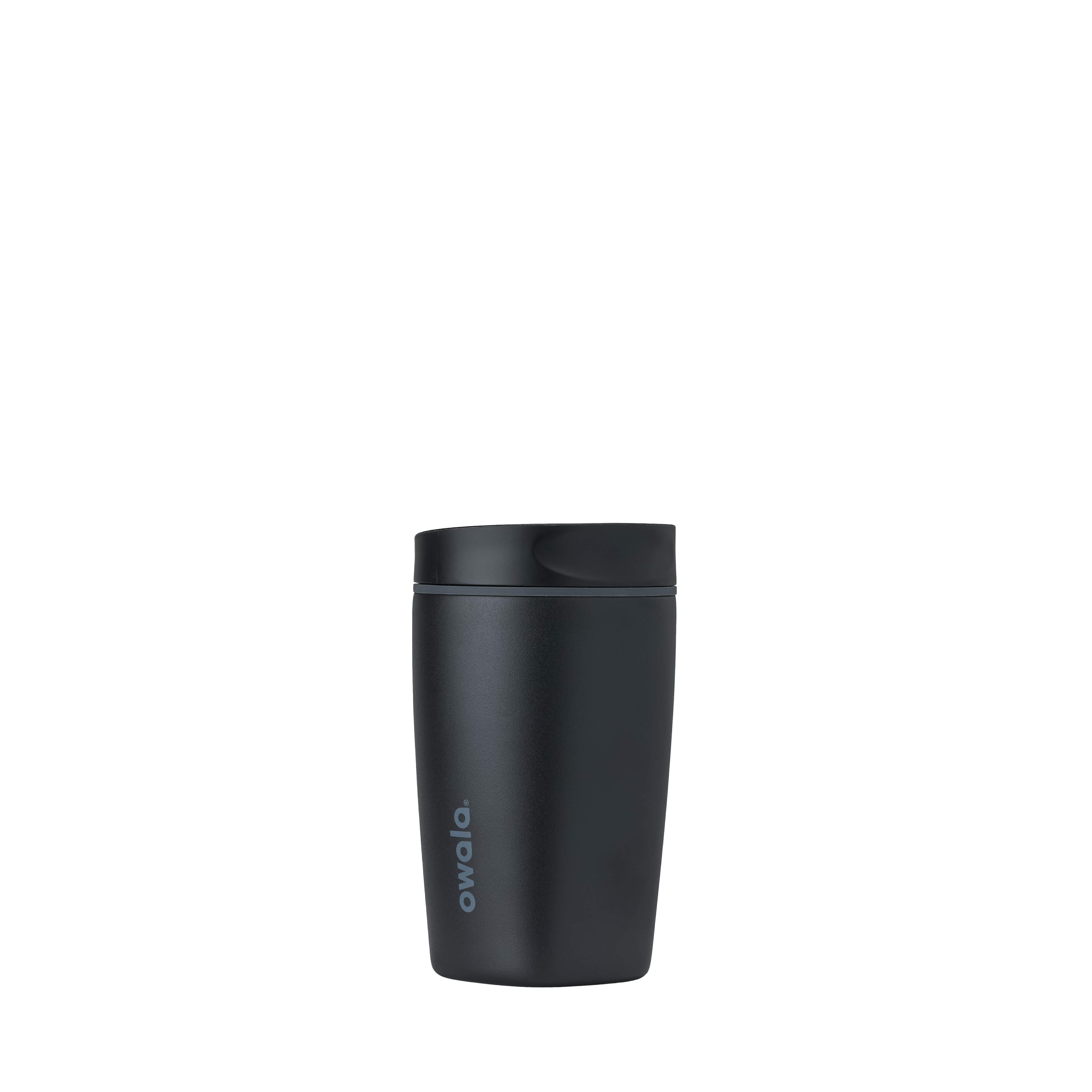 Owala smoothsip slider insulated stainless steel coffee cup 355ml black base with black lid