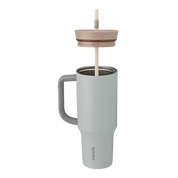 Owala stainless steel insulated tumbler with handle and straw 1185ml light base with beige lid half off