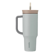 Owala stainless steel insulated tumbler with handle and straw 1185ml light base with beige lid