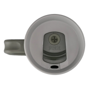 Owala stainless steel insulated tumbler with handle and straw 1185ml dark green base with light lid top down view