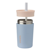 Owala kids stainless steel tumbler with silicone straw 355ml light blue base with light lid half off