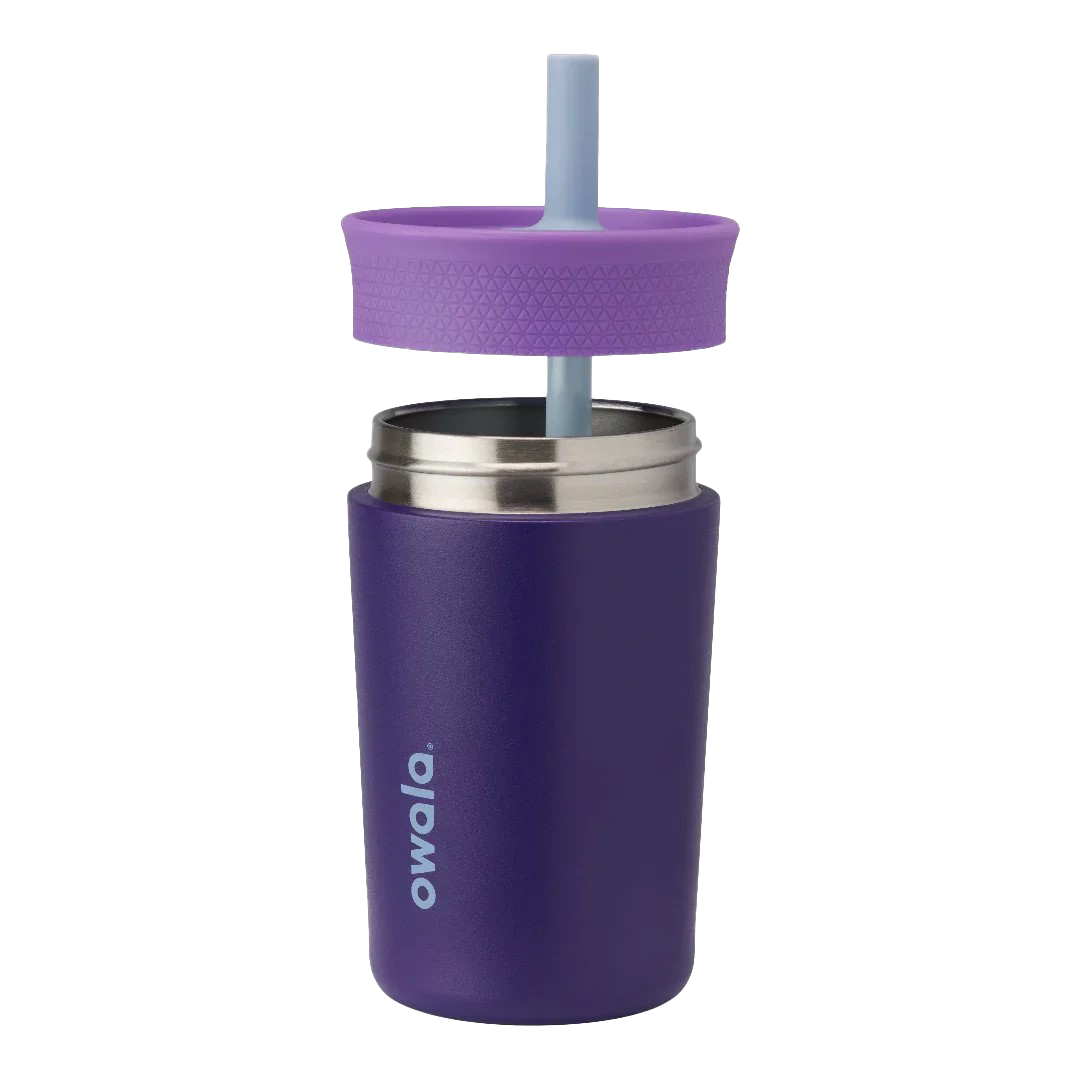 Owala kids stainless steel tumbler with silicone straw 355ml purple lid half off