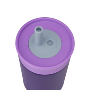 Owala kids stainless steel tumbler with silicone straw 355ml purple top down view