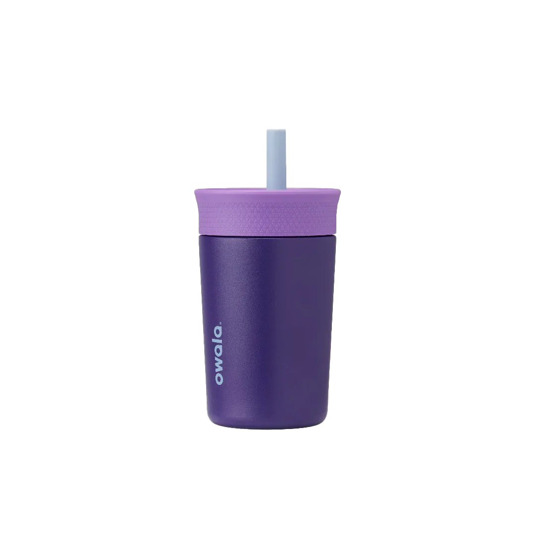 Owala kids stainless steel tumbler with silicone straw 355ml purple