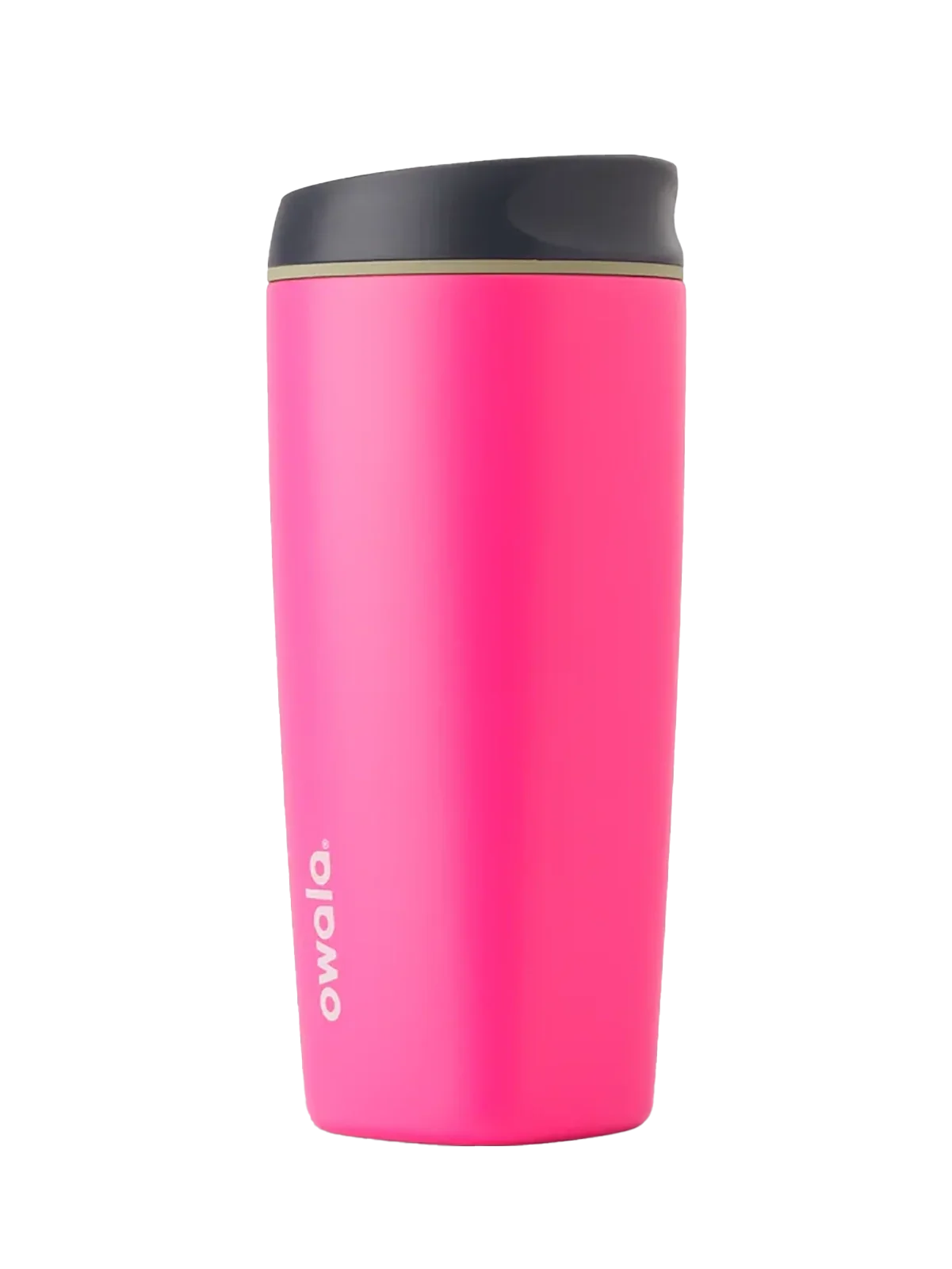 Owala smoothsip insulated stainless steel coffee cup pink base with dark lid