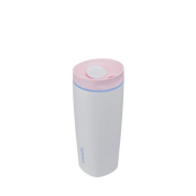 Owala smoothsip slider insulated stainless steel coffee cup 590ml blush pink base with light pink lid high view 