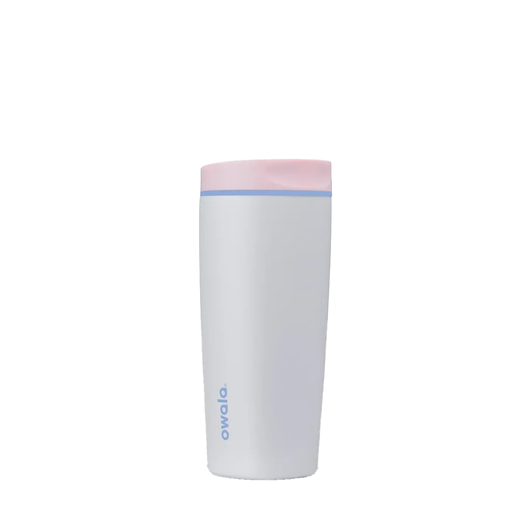 Owala smoothsip slider insulated stainless steel coffee cup 590ml blush pink base with light pink lid